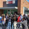 outside the admissions undergrad building at NCCU